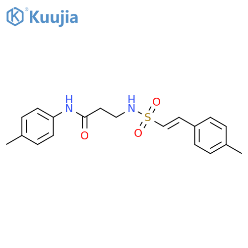 N-(4-methylphenyl)-3-[2-(4-methylphenyl)ethenesulfonamido]propanamide structure