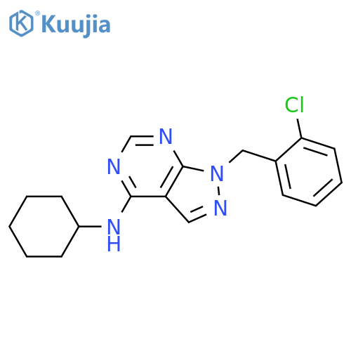 1-(2-chlorophenyl)methyl-N-cyclohexyl-1H-pyrazolo3,4-dpyrimidin-4-amine structure