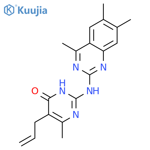 5-Allyl-6-methyl-2-(4,6,7-trimethylquinazolin-2-yl)aminopyrimidin-4(3H)-one structure