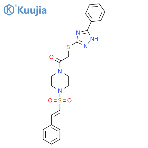 2-[(5-phenyl-4H-1,2,4-triazol-3-yl)sulfanyl]-1-[4-(2-phenylethenesulfonyl)piperazin-1-yl]ethan-1-one structure
