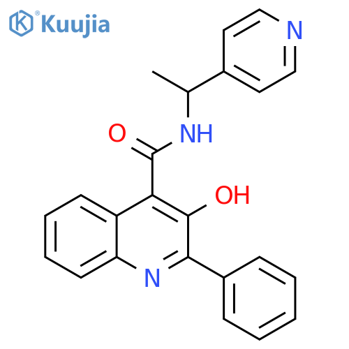 4-Quinolinecarboxamide, 3-hydroxy-2-phenyl-N-[1-(4-pyridinyl)ethyl]- structure