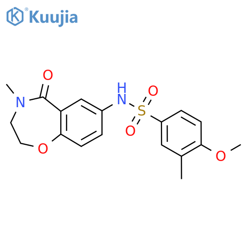 4-methoxy-3-methyl-N-(4-methyl-5-oxo-2,3,4,5-tetrahydro-1,4-benzoxazepin-7-yl)benzene-1-sulfonamide structure