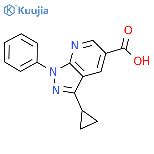 3-cyclopropyl-1-phenyl-1H-pyrazolo[3,4-b]pyridine-5-carboxylic acid structure