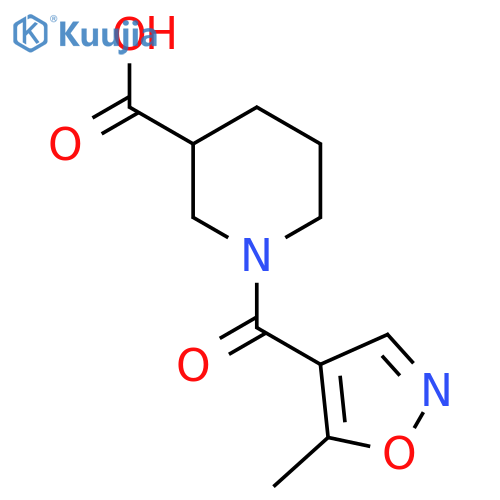 1-(5-methyl-1,2-oxazole-4-carbonyl)piperidine-3-carboxylic acid structure