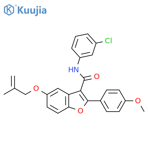 N-(3-chlorophenyl)-2-(4-methoxyphenyl)-5-(2-methylprop-2-en-1-yl)oxy-1-benzofuran-3-carboxamide structure