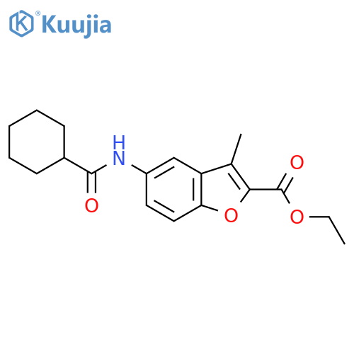 ethyl 5-cyclohexaneamido-3-methyl-1-benzofuran-2-carboxylate structure