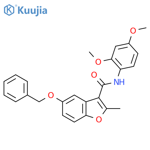 5-(benzyloxy)-N-(2,4-dimethoxyphenyl)-2-methyl-1-benzofuran-3-carboxamide structure