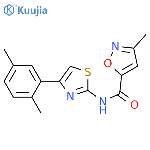 N-4-(2,5-dimethylphenyl)-1,3-thiazol-2-yl-3-methyl-1,2-oxazole-5-carboxamide structure