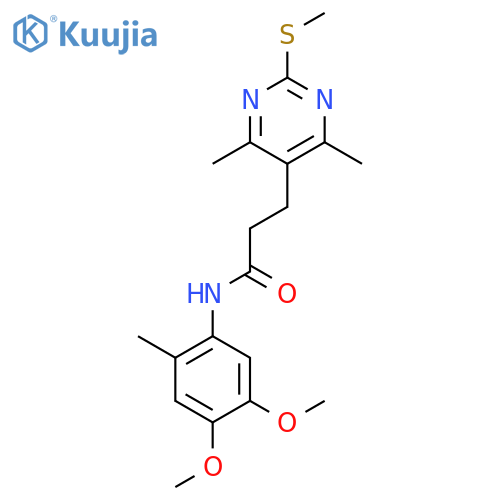 N-(4,5-dimethoxy-2-methylphenyl)-3-[4,6-dimethyl-2-(methylsulfanyl)pyrimidin-5-yl]propanamide structure