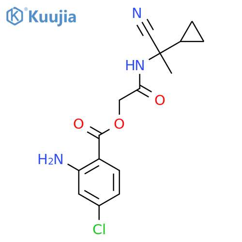 [(1-Cyano-1-cyclopropylethyl)carbamoyl]methyl 2-amino-4-chlorobenzoate structure