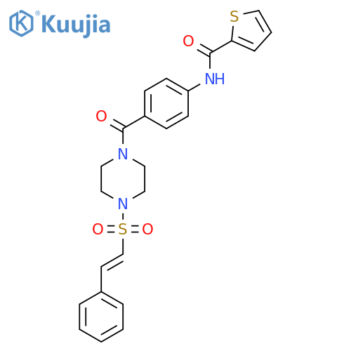 N-{4-[4-(2-phenylethenesulfonyl)piperazine-1-carbonyl]phenyl}thiophene-2-carboxamide structure