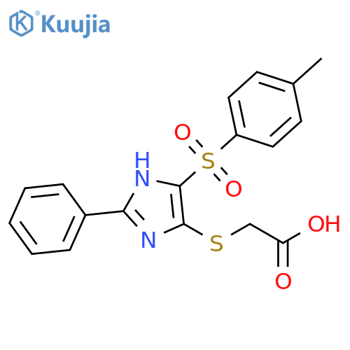 2-{4-(4-methylbenzenesulfonyl)-2-phenyl-1H-imidazol-5-ylsulfanyl}acetic acid structure