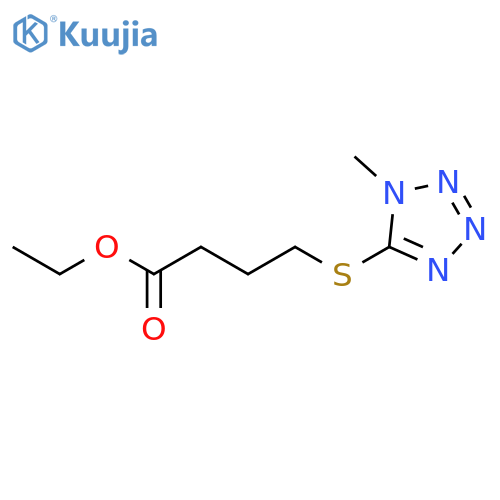 Butanoic acid, 4-[(1-methyl-1H-tetrazol-5-yl)thio]-, ethyl ester structure