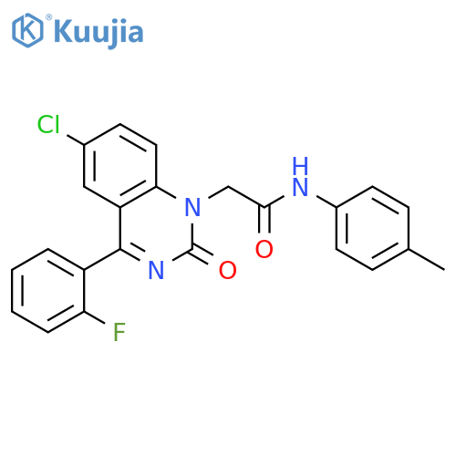 2-6-chloro-4-(2-fluorophenyl)-2-oxo-1,2-dihydroquinazolin-1-yl-N-(4-methylphenyl)acetamide structure