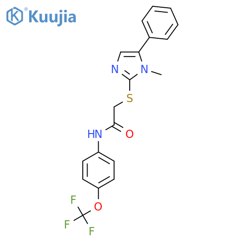 2-(1-methyl-5-phenyl-1H-imidazol-2-yl)sulfanyl-N-4-(trifluoromethoxy)phenylacetamide structure