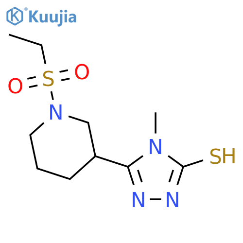 5-1-(Ethylsulfonyl)piperidin-3-yl-4-methyl-4H-1,2,4-triazole-3-thiol structure