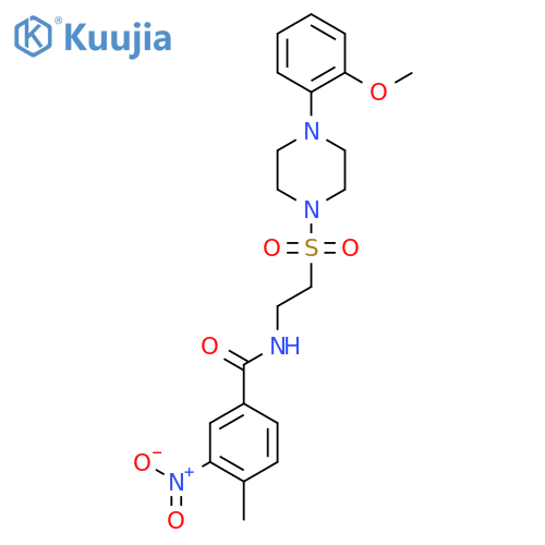 N-(2-{4-(2-methoxyphenyl)piperazin-1-ylsulfonyl}ethyl)-4-methyl-3-nitrobenzamide structure