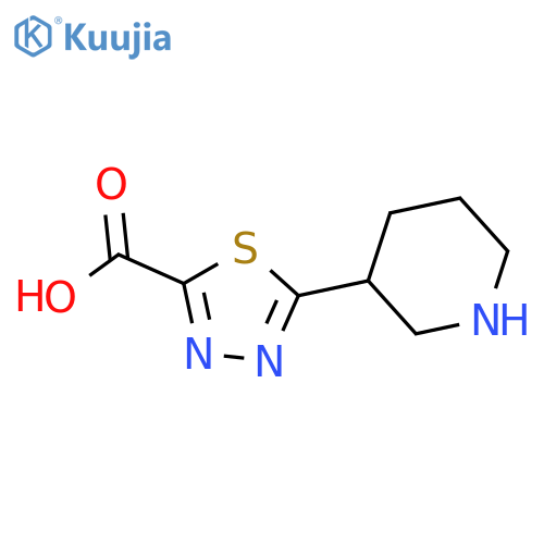 5-(Piperidin-3-yl)-1,3,4-thiadiazole-2-carboxylic acid structure