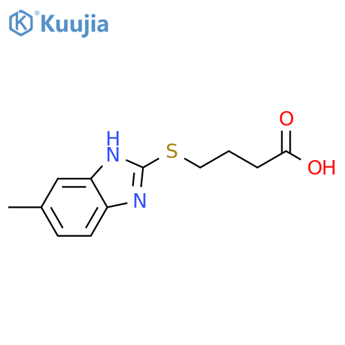Butanoic acid, 4-[(6-methyl-1H-benzimidazol-2-yl)thio]- structure