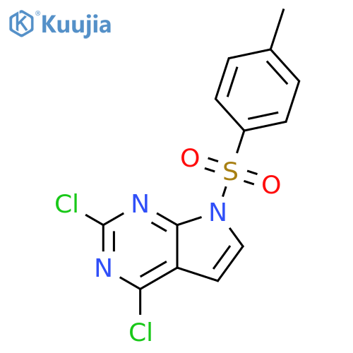 2,4-dichloro-7-(4-methylbenzenesulfonyl)-7H-pyrrolo[2,3-d]pyrimidine structure