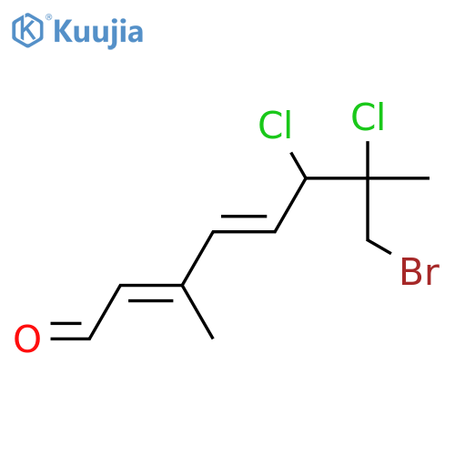 8-Bromo-6,7-dichloro-3,7-dimethyl-2,4-octadienal; (2E,4E,6ξ,7ξ)-form structure