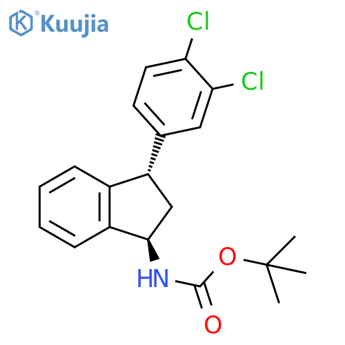 rel-1,1-Dimethylethyl N-[(1R,3S)-3-(3,4-dichlorophenyl)-2,3-dihydro-1H-inden-1-yl]carbamate structure