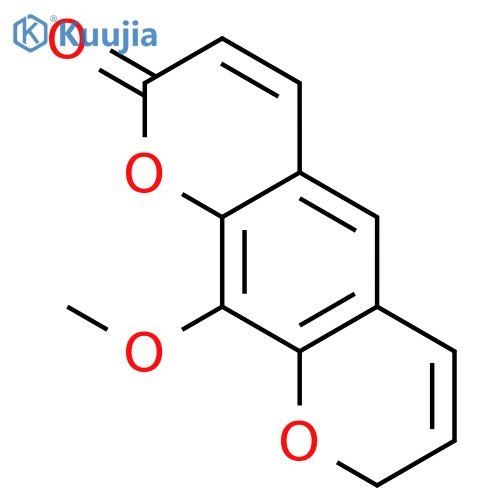 10-methoxy-2H,8H-pyrano[3,2-g]chromen-2-one structure