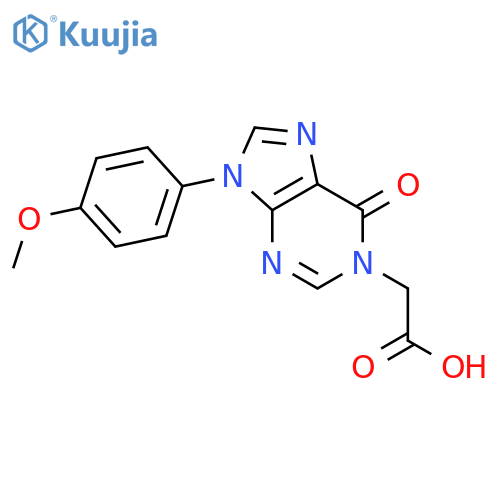 2-9-(4-methoxyphenyl)-6-oxo-6,9-dihydro-1H-purin-1-ylacetic acid structure
