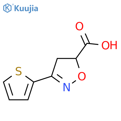 3-(Thiophen-2-yl)-4,5-dihydro-1,2-oxazole-5-carboxylic acid structure