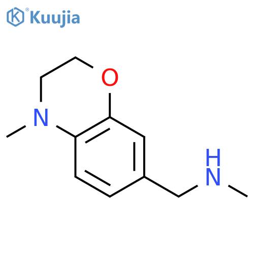 N-Methyl-1-(4-methyl-3,4-dihydro-2H-benzo[b][1,4]oxazin-7-yl)methanamine structure