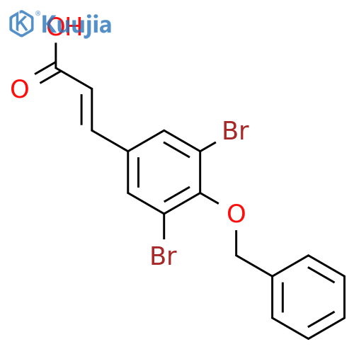 (2E)-3-[4-(benzyloxy)-3,5-dibromophenyl]acrylic acid structure