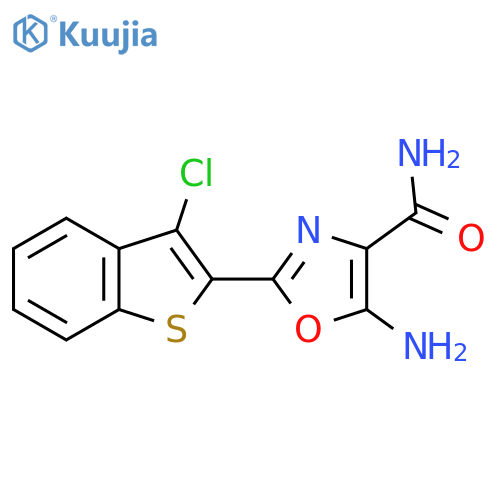 5-Amino-2-(3-chloro-1-benzothien-2-yl)-1,3-oxazole-4-carboxamide structure