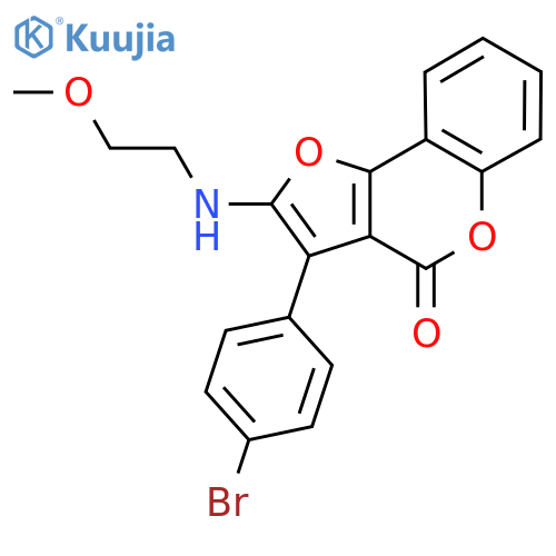 3-(4-bromophenyl)-2-((2-methoxyethyl)amino)-4H-furo[3,2-c]chromen-4-one structure