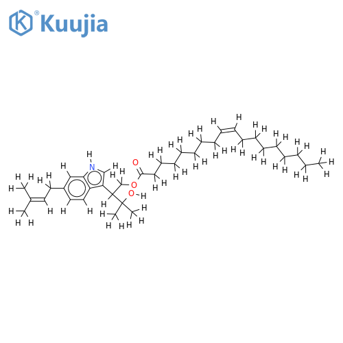 O2'-(9Z-Octadecenoyl)-3-Methyl-2-[6-(3-methyl-2-butenyl)-1H-indol-3-yl]-1,3-butanediol structure