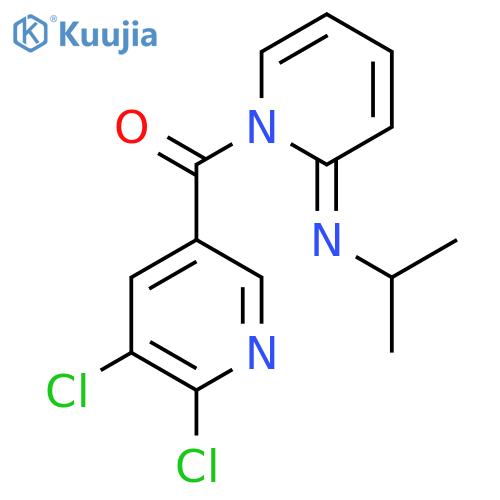 N-1-(5,6-dichloropyridine-3-carbonyl)-1,2-dihydropyridin-2-ylidenepropan-2-amine structure