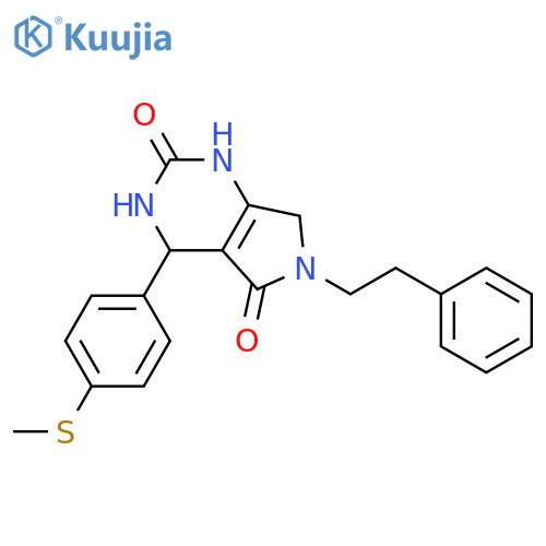 4-4-(methylsulfanyl)phenyl-6-(2-phenylethyl)-1H,2H,3H,4H,5H,6H,7H-pyrrolo3,4-dpyrimidine-2,5-dione structure