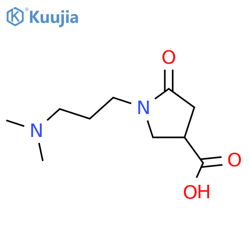 1-3-(dimethylamino)propyl-5-oxopyrrolidine-3-carboxylic acid structure