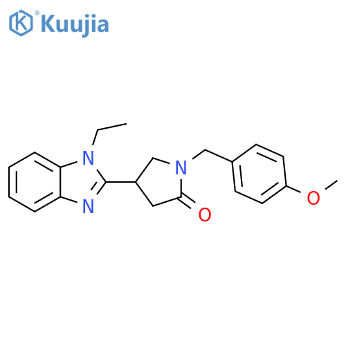 4-(1-ethyl-1H-1,3-benzodiazol-2-yl)-1-(4-methoxyphenyl)methylpyrrolidin-2-one structure