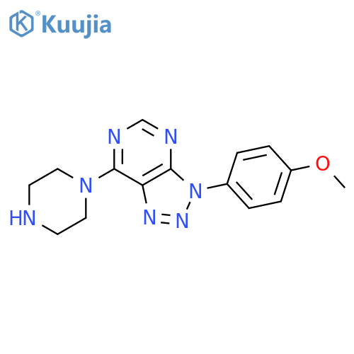1-3-(4-methoxyphenyl)-3H-1,2,3triazolo4,5-dpyrimidin-7-ylpiperazine structure