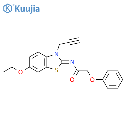 N-(2Z)-6-ethoxy-3-(prop-2-yn-1-yl)-2,3-dihydro-1,3-benzothiazol-2-ylidene-2-phenoxyacetamide structure