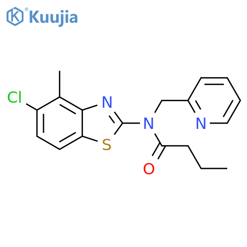 N-(5-chloro-4-methyl-1,3-benzothiazol-2-yl)-N-(pyridin-2-yl)methylbutanamide structure