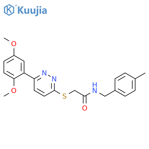 2-{6-(2,5-dimethoxyphenyl)pyridazin-3-ylsulfanyl}-N-(4-methylphenyl)methylacetamide structure