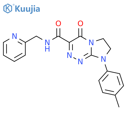8-(4-methylphenyl)-4-oxo-N-(pyridin-2-yl)methyl-4H,6H,7H,8H-imidazo2,1-c1,2,4triazine-3-carboxamide structure