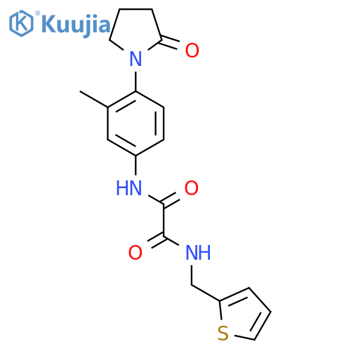 N'-3-methyl-4-(2-oxopyrrolidin-1-yl)phenyl-N-(thiophen-2-yl)methylethanediamide structure