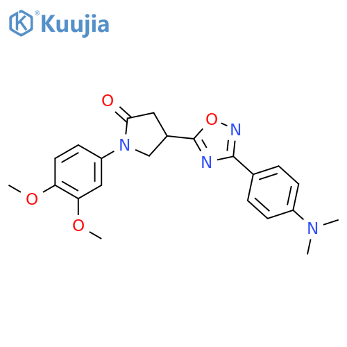 1-(3,4-dimethoxyphenyl)-4-{3-4-(dimethylamino)phenyl-1,2,4-oxadiazol-5-yl}pyrrolidin-2-one structure