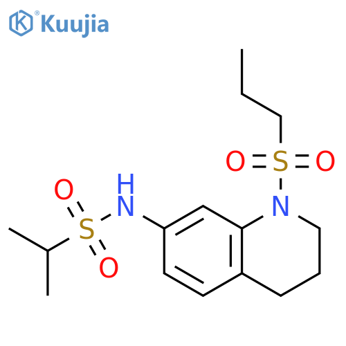 N-1-(propane-1-sulfonyl)-1,2,3,4-tetrahydroquinolin-7-ylpropane-2-sulfonamide structure