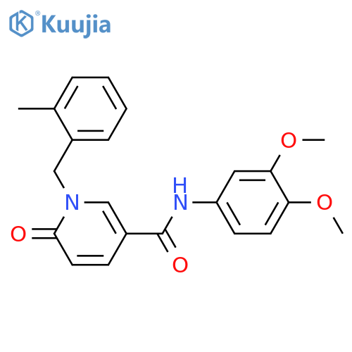 N-(3,4-dimethoxyphenyl)-1-(2-methylphenyl)methyl-6-oxo-1,6-dihydropyridine-3-carboxamide structure
