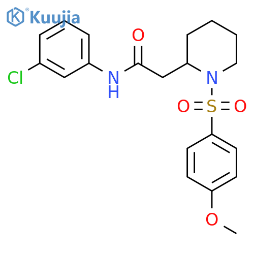 N-(3-chlorophenyl)-2-1-(4-methoxybenzenesulfonyl)piperidin-2-ylacetamide structure