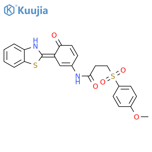 N-3-(1,3-benzothiazol-2-yl)-4-hydroxyphenyl-3-(4-methoxybenzenesulfonyl)propanamide structure