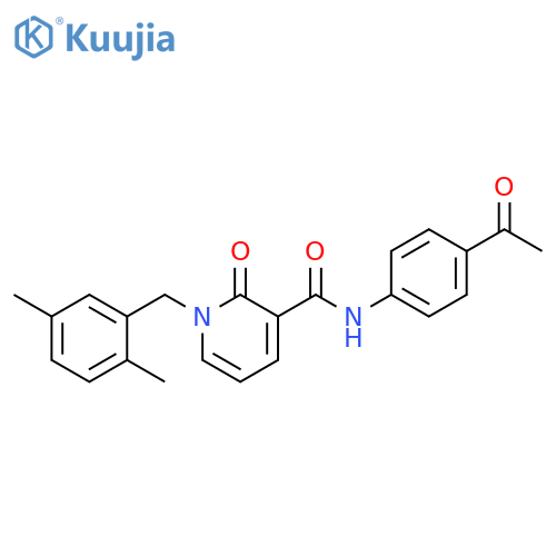 N-(4-acetylphenyl)-1-(2,5-dimethylphenyl)methyl-2-oxo-1,2-dihydropyridine-3-carboxamide structure